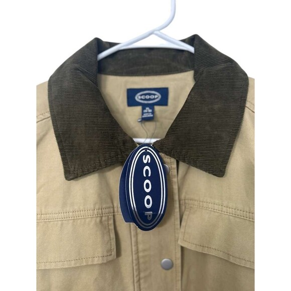 Scoop Cargo Barn Jacket Women Plus XL (16-18) Brown Corduroy Midweight New - Picture 2 of 5